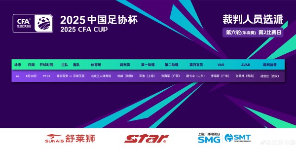 pg游戏-今日中超&amp;amp;amp;足协杯裁判：沈寅豪吹浙江vs天津，刘威吹国安vs云南